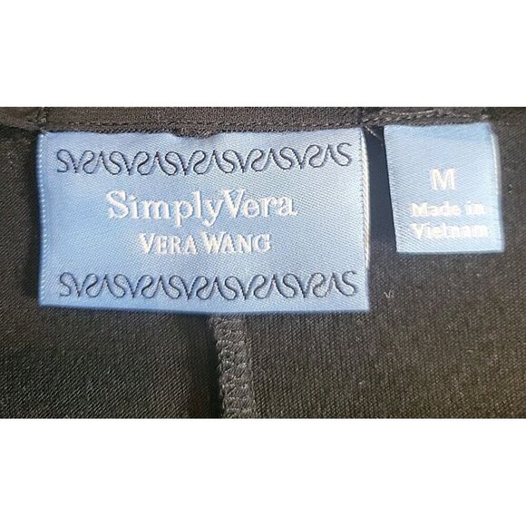 Simply Vera Vera Wang Black Long Sleeve Knit Cardigan Sheer Accent Medium Women - Picture 6 of 11